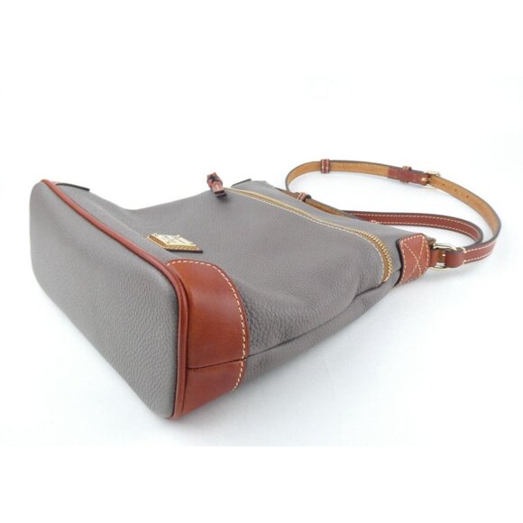 Dooney & Bourke Gray Pebble Leather Crossbody Purse - Picture 3 of 16